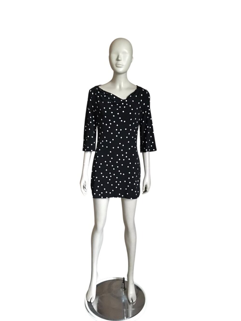 WHBM Black and White Polka Dot Mini Dress